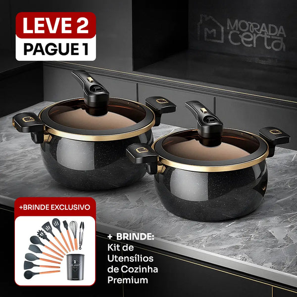 [Leve 2 Pague 1] Panela de Aço Inox Duble Anti Explosões 8 em 1 + BRINDE: Kit de Utensílios
